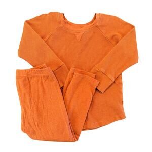 Baby Sprouts Ribbed Lounge Long Sleeve Top and Leggings Set, Orange, Toddler 2T
